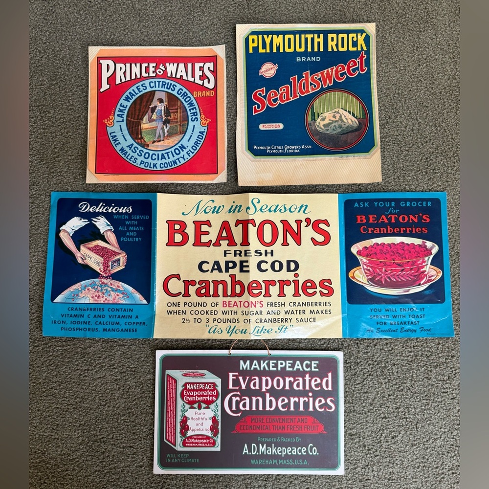 Vintage cranberry advertisement (lot4) items